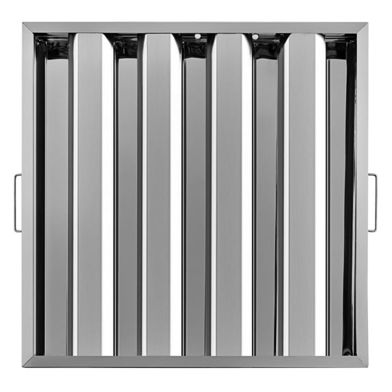 Range Hood Filters 6 Pack 20x20x2 Inch, 430 Stainless Steel Grease Filters, 4 Grooves Commercial Kitchen Hood Filters for Restaurant & Home Use