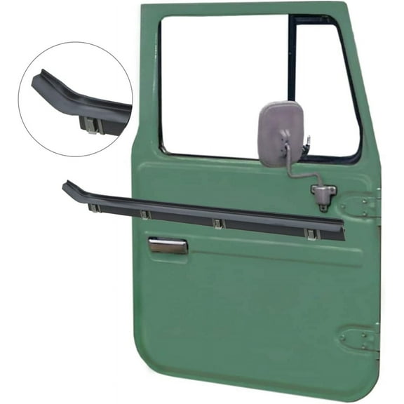 Land Cruiser HJ & BJ Series, 1975-1984 Front Right Outside Door Window Glass Rubber/Squeegee Style/Dew Wipe Style, AFT MKT