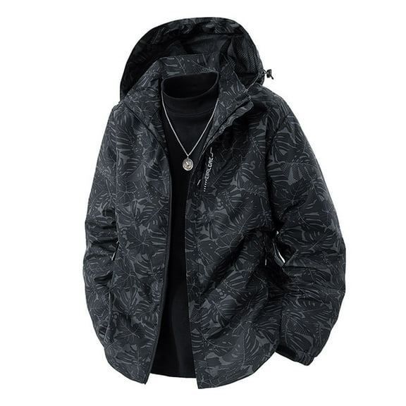 Hood Jacket Men Cotton Plain Black Rain Jacket Warm Waterproof Winter Lightweight Coat for Men