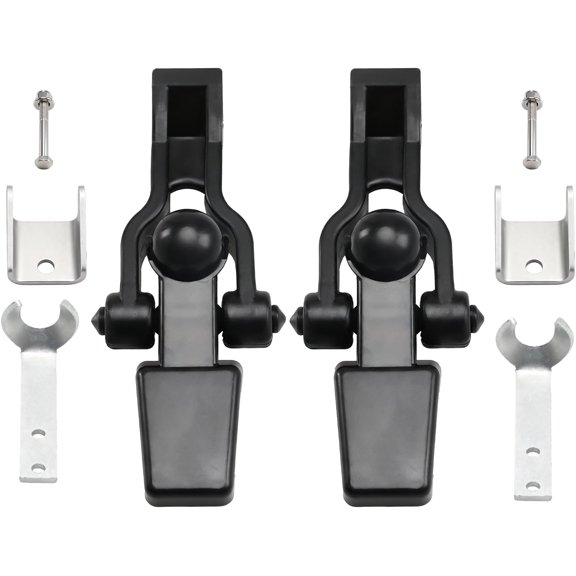 Hood Latch Compatible with Kenworth T600A T800 W900 C500, Pair of Truck Hood Latch & Bracket & Clamp kit, Ball Style Hood Hook Replace# K147-107 315-5402