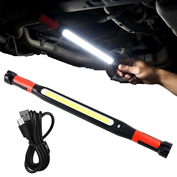 Under Hood Magnetic Work Light, 3000lm Flashlight Magnetic Light Bar, Rechargeable Portable Cordless Trouble Light with Hook Car Repair, Garage, Shop & Detailing