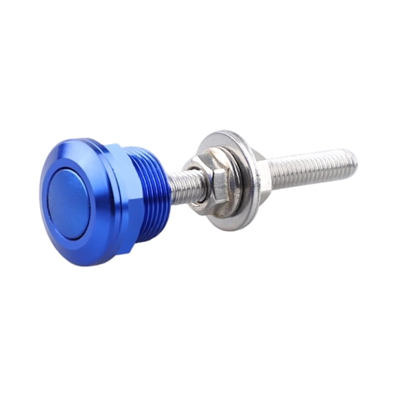 Hood Pin Lock, Blue 0.9 inch Mini Quick Release Push Button Stainless Steel Bolt, 1 Piece Set, Universal for Car Racing Vehicle Engine Lid Security Lock Replacement