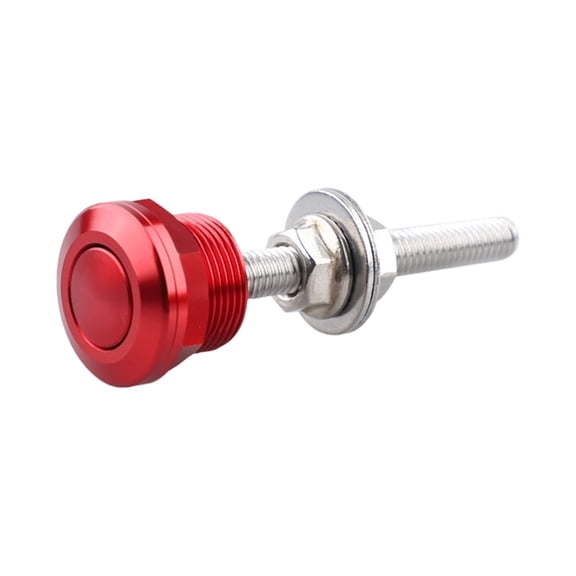 Hood Pin Lock, Red 0.9 inch Stainless Steel Quick Release Push Button Type, 1 Pack Mini Racing Car Accessory, for Universal Vehicle Racing Hood Cover Secure Locking Use