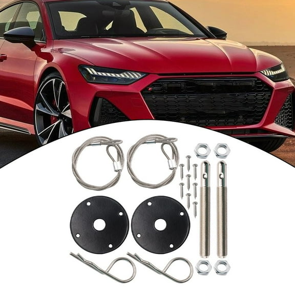 Hood Pins Kit For Car Stainless Steel Car Hood Cover Aluminum Alloy Hood Pins