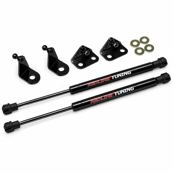 Hood Quicklift Plus Gas Spring System for Subaru BRZ, Scion FRS, and Toyota 86, Black Steel Bolt-In Hood Prop Rod Elimination Kit