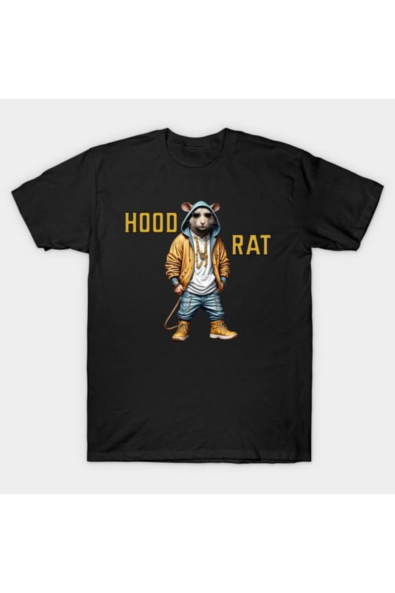 Hood Rat Hip Hop Funny Animal Pun Design, H49537 Unisex T-Shirt, Up to 5XL Available