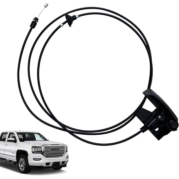 Hood Release Cable & Handle Assembly Compatible with 1999-2007 Chevy Avalanche Silverado Suburban Tahoe, GMC Sierra Yukon, Escalade - Replaces 15142953 912-017