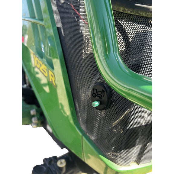 Hood Release for John Deere compact tractors Black Mount / Green Button
