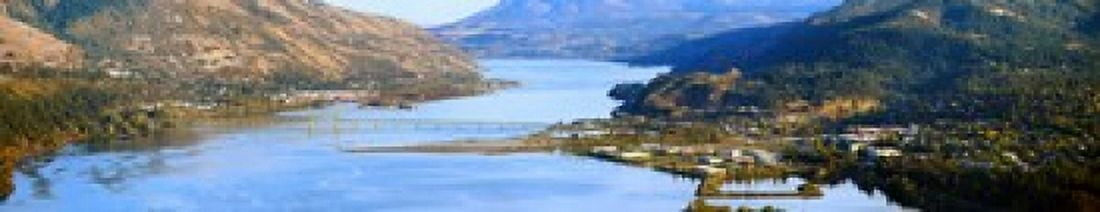 Hood River Bridge Hood River Oregon USA Canvas Art - Panoramic Images (38 x 8)