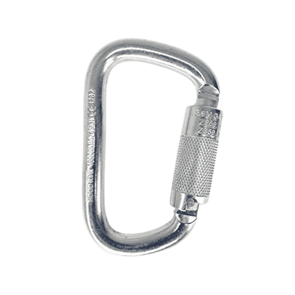 Hood River XX Heavy Duty Locking Carabiner Clip, 10,000 lb Strength, Hardened Steel, Silver