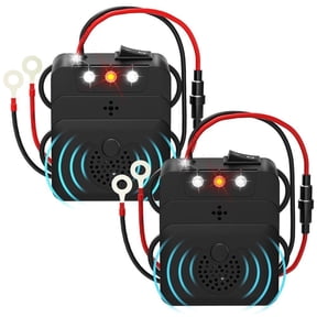 Under Hood Rodent Repeller, Professional Mouse Repellent, Ultrasonic 12V Car Pest Repeller Squirrels, Pack Rat Deterrent for Cars Trucks RV Engine Bay Warehouse Attic with Evictor Strobe Light 2 Pack