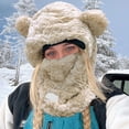 thumbnail image 1 of Hood Ski Ski Thermal Hood Ski Winter Crazy Winter Hat Wind Winter Face Hood Hat Scarf Hat Gloves Organizer Scarf Gloves Hat Hat Gloves Scarf Gloves Scarf Set for Girls Scarf Gloves Earmuff Set Women, 1 of 6