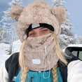 thumbnail image 1 of Hood Ski Ski Thermal Hood Ski Winter Crazy Winter Hat Wind Winter Face Hood Hat Scarf Hat Gloves Organizer Scarf Gloves Hat Hat Gloves Scarf Gloves Scarf Set for Girls Scarf Gloves Earmuff Set Women, 1 of 6