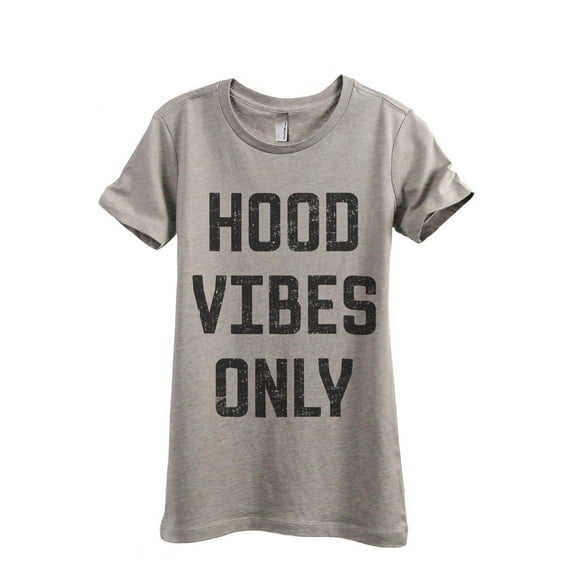 Hood Vibes Only Women's Fashion Relaxed T-Shirt Tee Heather Tan Small