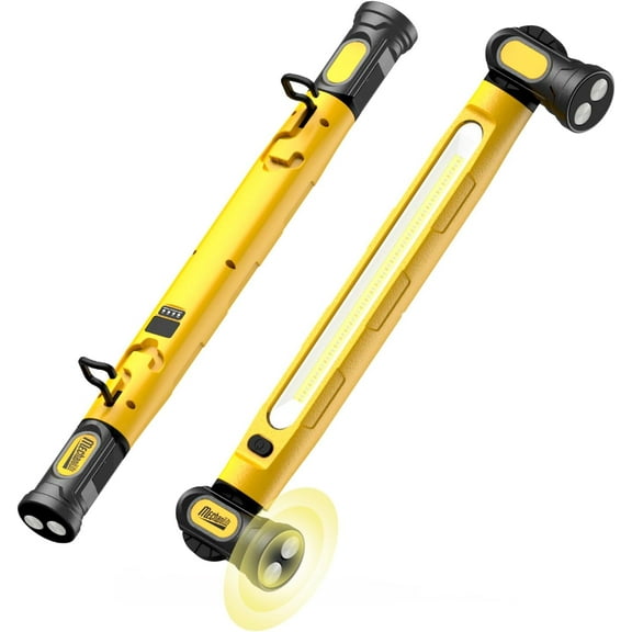 Under Hood Work Light Bar, 3000LM LED Magnetic Light Bar with Hooks, 5200mAh Cordless Rechargeable Hood Light for Mechanic/Car Repairing/Garage-(1pcs,Yellow)