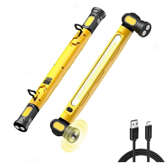 Under Hood Work Light Bar, Magnetic Work Light, Underhood Work Light Bar, Rechargeable LED Work Light Bars, 3 Modes Red 360° Swivel Hooks Brightness Cordless Magnetic Trouble Light Bars (Yellow)