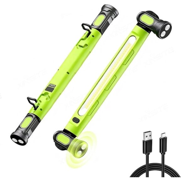 Under Hood Work Light Bar, Magnetic Work Light, Underhood Work Light Bar, Rechargeable LED Work Light Bars, 3 Modes Red 360° Swivel Hooks Brightness Cordless Magnetic Trouble Light Bars (Green)