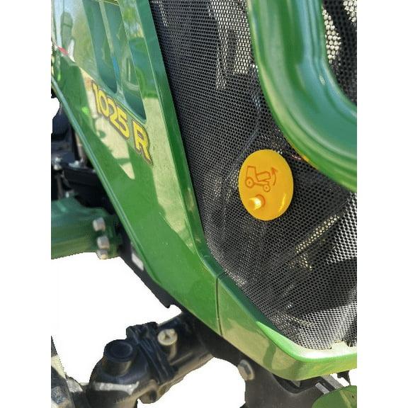 Hood release for John Deere compact tractors Yellow Mount / Yellow Button