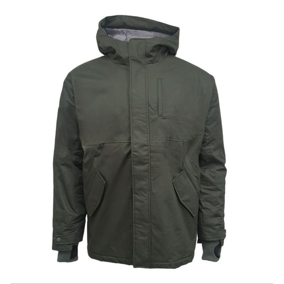 HoodLamb Men's Dark hemp Short Hooded Parka 420, Green, Small