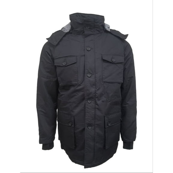 HoodLamb Men's Hemp 2-1 Parka With Vest 420, Black, X-Large