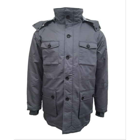 HoodLamb Men's Hemp 2-1 Parka With Vest 420, Grey, Medium