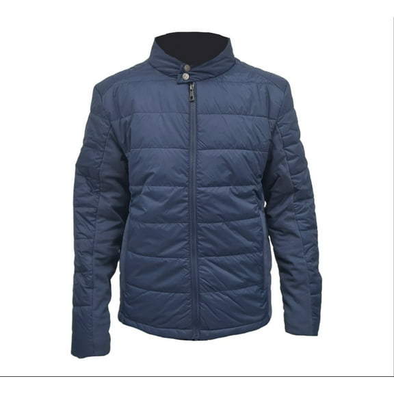 HoodLamb Men's Hemp Cotton Biker Puffer 420, Blue, Small