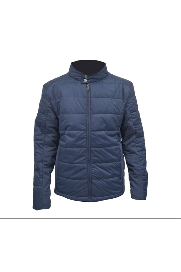 Men's Hemp Cotton Biker Puffer 420, Blue, Small