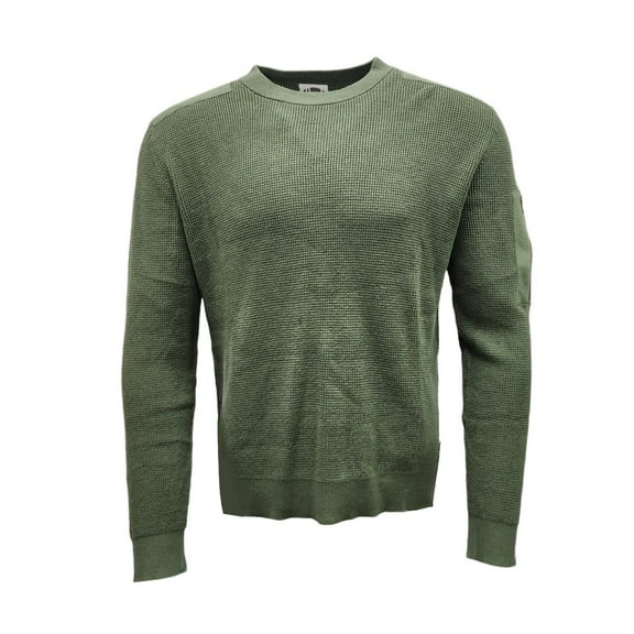 HoodLamb Men's Patch Soft Streatchy Hemp Sweater 420, Olive, X-Large