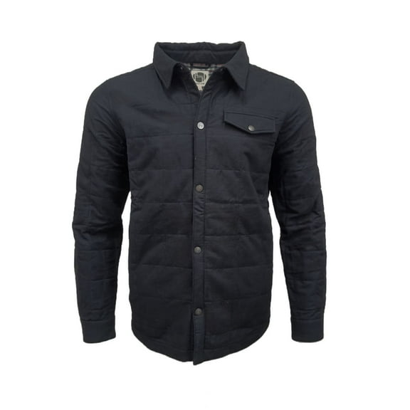HoodLamb Men's Quilted Hemp Jacket Shirt 420, Black, Medium