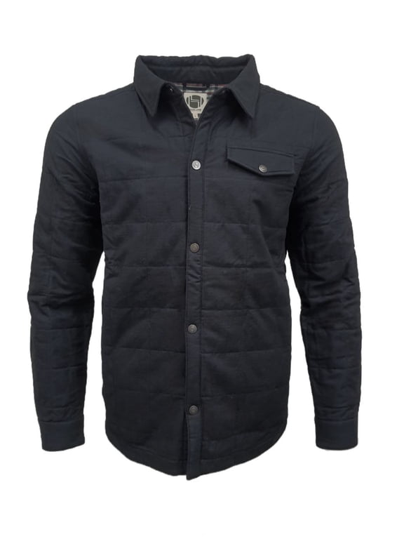 Men's Quilted Hemp Jacket Shirt 420, Black, XX-Large