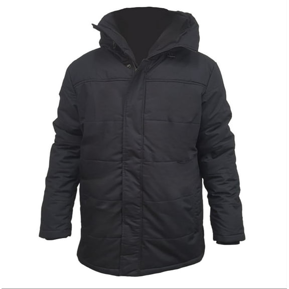 HoodLamb Men's Short Organic Hemp Puffer 420, Black, Small