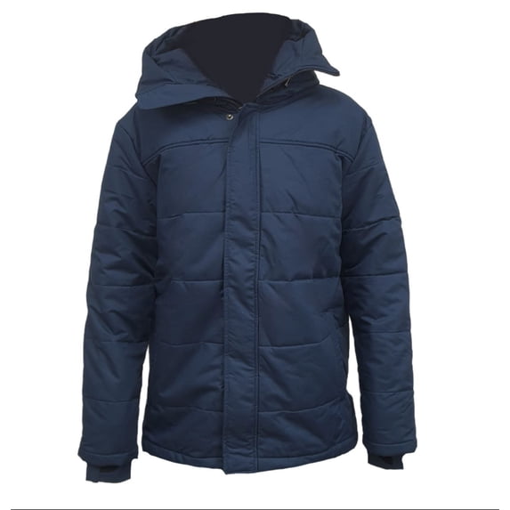HoodLamb Men's Short Organic Hemp Puffer 420, Blue, Large