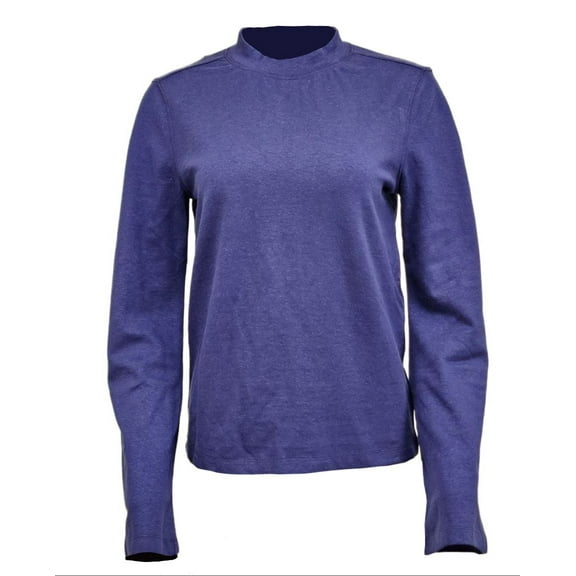 HoodLamb Women's Bell Sleeve Hemp Organic Cotton Sweatshirt, Blue, X-Small