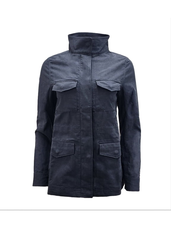 Women's Field Hemp Cotton High Collar Jacket 420, Black, Small