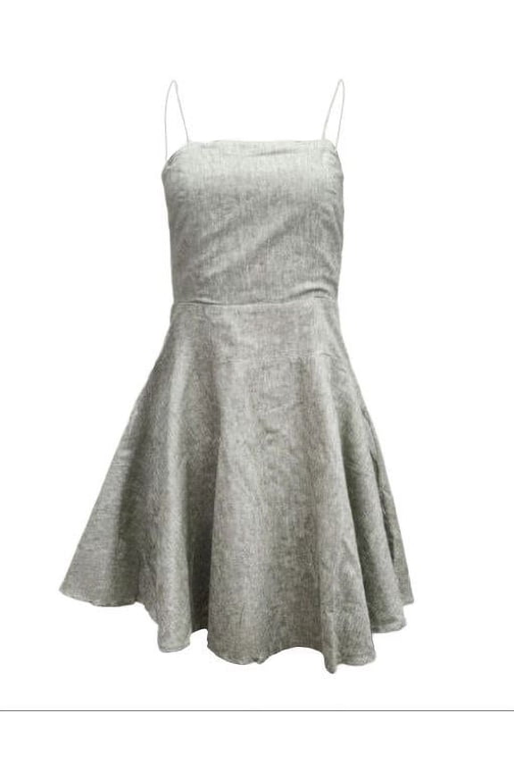 Women's Fitted Back Strap Hemp Dress 420, Green, Medium