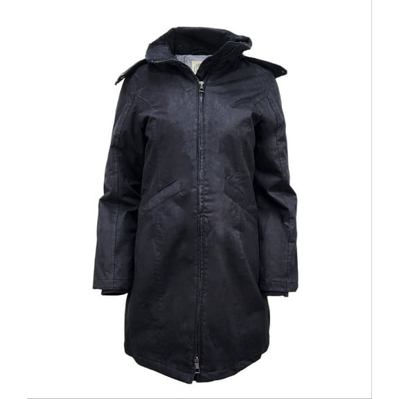 HoodLamb Women's Fitted Water Resistant Hemp Parka 420, Black, Large