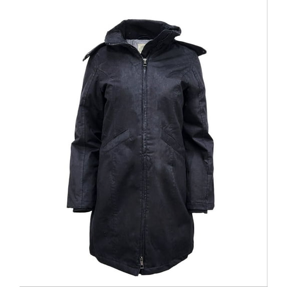 HoodLamb Women's Fitted Water Resistant Hemp Parka 420, Black, X-Small