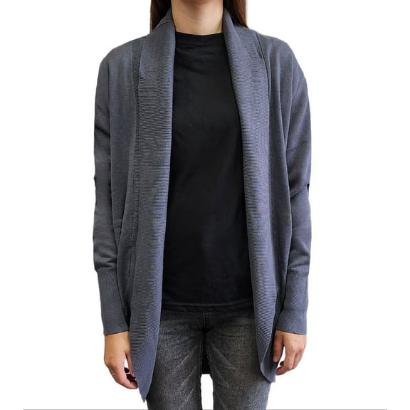HoodLamb Women's Knitted Soft Long Sleeve Wrap Cardigan 420, Grey, Small