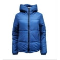 thumbnail image 1 of HoodLamb Women's Long Hemp Recycled Materials Long Puffer, Navy, Small, 1 of 2