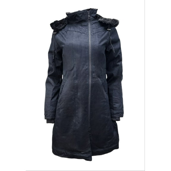 HoodLamb Women's Long Hemp Water Resistant Coat 420, Black, Large