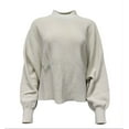 thumbnail image 1 of HoodLamb Women's Mock Collar Hemp Sweater 420, Cream, Large, 1 of 1