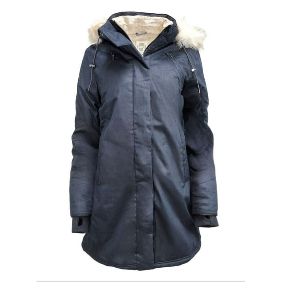 HoodLamb Women's Nordic 5/5 Warm Natural Hemp Parka 420, Black, X-Small