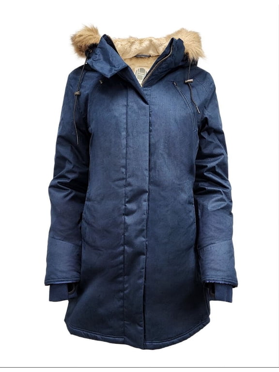 Women's Nordic 5/5 Warm Natural Hemp Parka 420, Midnight Blue, Medium