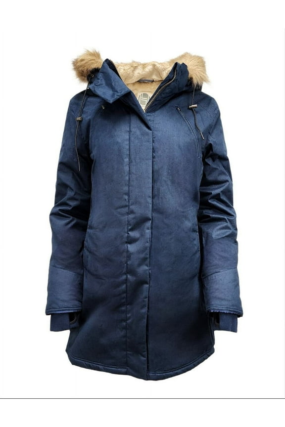 Women's Nordic 5/5 Warm Natural Hemp Parka 420, Midnight Blue, Small