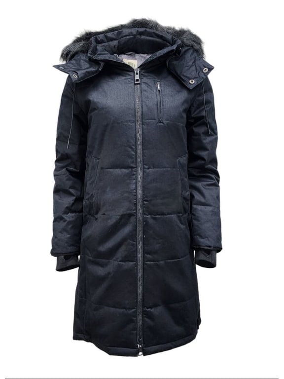 Women's Nordic Hemp Warm Vegan Puffer Coat 420, Black, Small