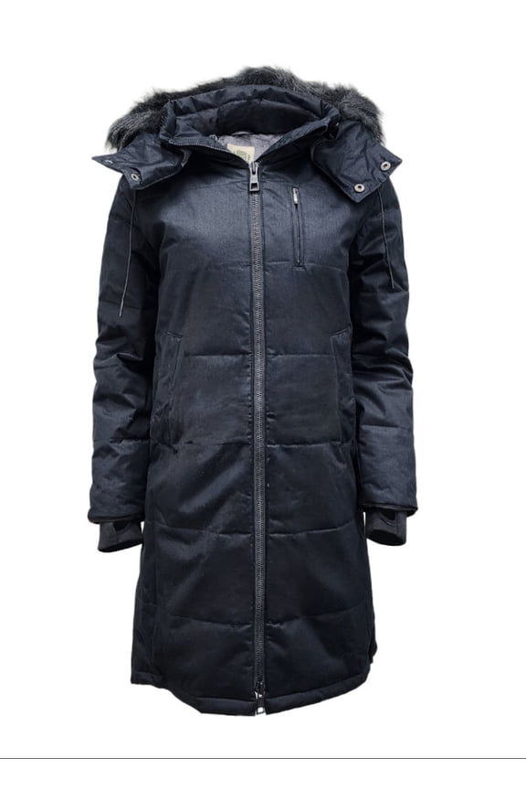 Women's Nordic Hemp Warm Vegan Puffer Coat 420, Black, Small