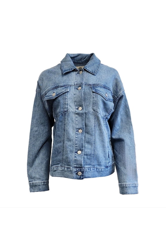 Women's Oversized Hemp Lightweight Jacket, Light Denim, Small