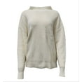 thumbnail image 1 of HoodLamb Women's Pointelle Hemp Soft Sweater 420, Cream, Large, 1 of 1