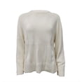 thumbnail image 1 of HoodLamb Women's Ribbed Hemp Soft Sweater 420, Cream, Small, 1 of 1