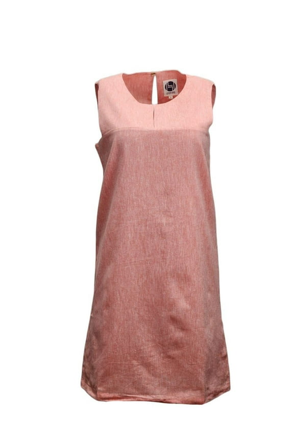 Women's Sheet A-Line Hemp Dress 420, Coral, Large